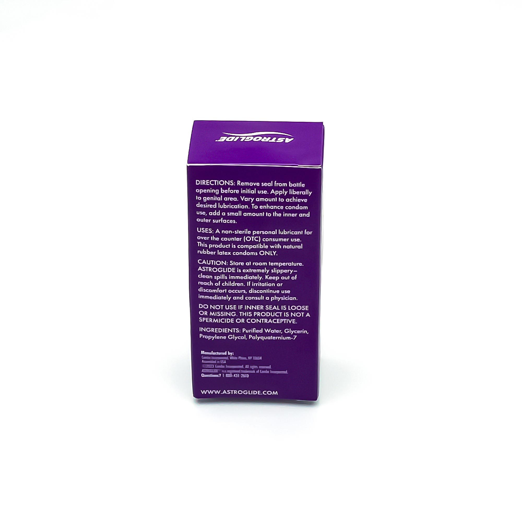 Astroglide®, a personal lubricant used to aid in pain-free penetration.